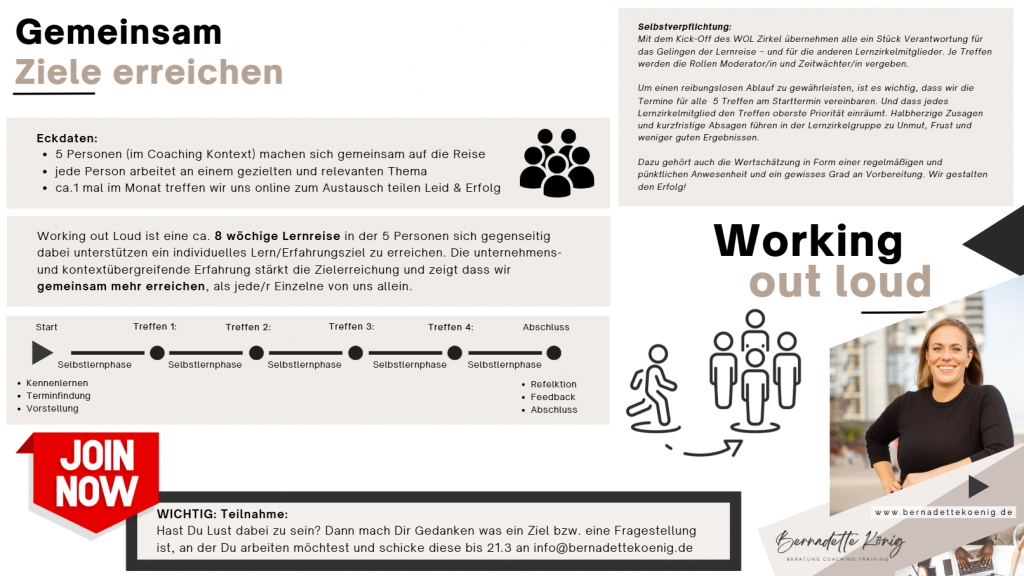 Working Out Loud Circle Bernadette König Angebot